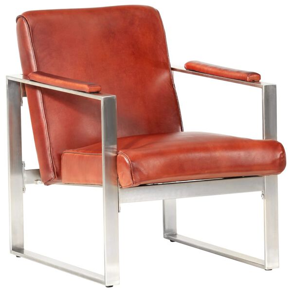 vidaXL Sessel Braun 60 x 73 x 77 cm Echtleder