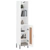 vidaXL Highboard Hochglanz-Wei&szlig; 34,5x34x180 cm Holzwerkstoff