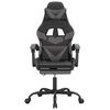 vidaXL Gaming-Stuhl mit Fu&szlig;st&uuml;tze Drehbar Schwarz & Grau Kunstleder