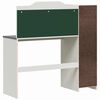 vidaXL Kreidetafel Schreibtisch ROROS Wei&szlig; und Grau Holzwerkstoff