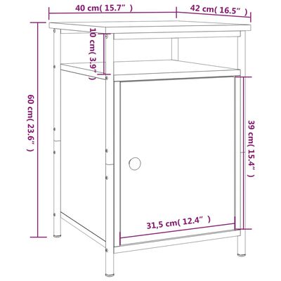 vidaXL Nachttische 2 Stk. Grau Sonoma 40x42x60 cm Holzwerkstoff