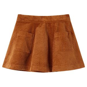 vidaXL Kinderrock mit Taschen Cord Cognac 92