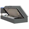 vidaXL LED-Speicherbett mit Matratze Dunkelgrau 90 x 200 cm Stoff