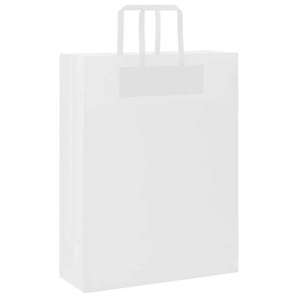 vidaXL Papiertragetaschen 250 Stk. mit Henkeln Wei&szlig; 32x12x42 cm