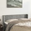 vidaXL Kopfteil mit Ohren Hellgrau 147x16x78/88 cm Samt