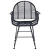 vidaXL Esszimmerstuhl 2 pcs Schwarz 44 x 44 x 74 cm Rattan und Eisen