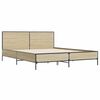 vidaXL Bettgestell Sonoma-Eiche 135x190 cm Holzwerkstoff und Metall