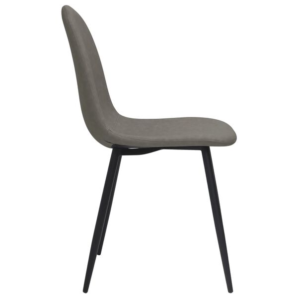vidaXL Esszimmerst&uuml;hle 4 Stk. 45x53,5x83 cm Dunkelgrau Kunstleder