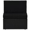 vidaXL 5-tlg. Garten-Lounge-Set mit Kissen Schwarz Poly Rattan
