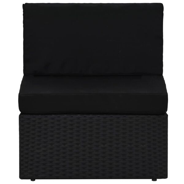 vidaXL 5-tlg. Garten-Lounge-Set mit Kissen Schwarz Poly Rattan