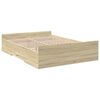 vidaXL Bettgestell mit Schubladen Sonoma-Eiche 135x190cm Holzwerkstoff