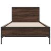 vidaXL Bettgestell Braun Eichen-Optik 90x200 cm Holzwerkstoff Metall