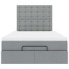 vidaXL Ottoman-Bett mit Matratze Hellgrau 120x190 cm Stoff