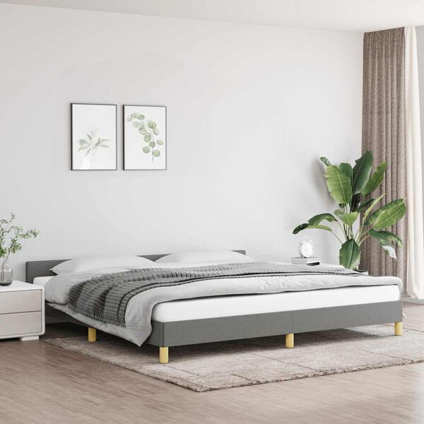 vidaXL Bettgestell ohne Matratze Dunkelgrau 200x200 cm Stoff