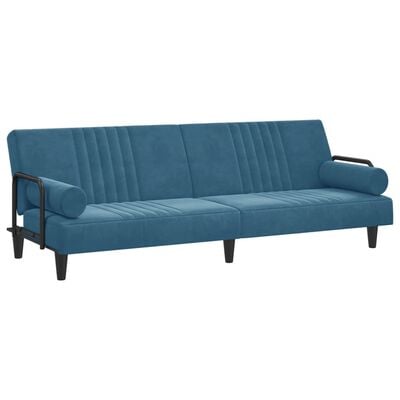 vidaXL Schlafsofa mit Armlehnen Blau Samt