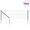 vidaXL Zaun mit Pfosten Gr&uuml;n 0,4 x 10 m Stahl und PVC