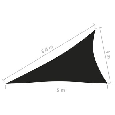 vidaXL Sonnensegel Oxford-Gewebe Dreieckig 4x5x6,4 m Schwarz