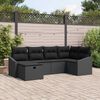 vidaXL Sofa Set mit Kissen mit Speicher 6 pcs Schwarz Poly-Rattan