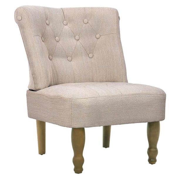 vidaXL Franz&ouml;sische St&uuml;hle 2 Stk. Creme Stoff