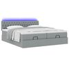vidaXL Ottoman-Bett mit Matratzen & LEDs Hellgrau 160x200 cm Stoff