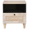 vidaXL Nachttisch 2 pcs Beige 40 x 33 x 46 cm Massivholz Akazie