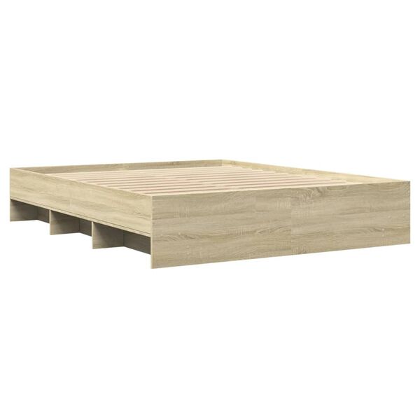 vidaXL Bettgestell ohne Matratze Sonoma-Eiche 150x200 cm Holzwerkstoff