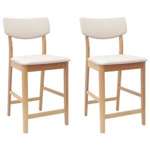 vidaXL Esszimmerst&uuml;hle 2 stk. Massives Gummiholz Natur 48 x 49 x 95 cm