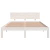 vidaXL Massivholzbett Wei&szlig; 135x190 cm