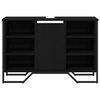 vidaXL Waschbeckenschrank mit T&uuml;r Schwarz Eichen-Optik 91 x 35 x 60 cm