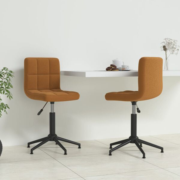 vidaXL Esszimmerst&uuml;hle 2 Stk. Drehbar Braun Samt