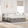 vidaXL Ottoman-Bett mit Matratzen Taupe 180x200 cm Stoff