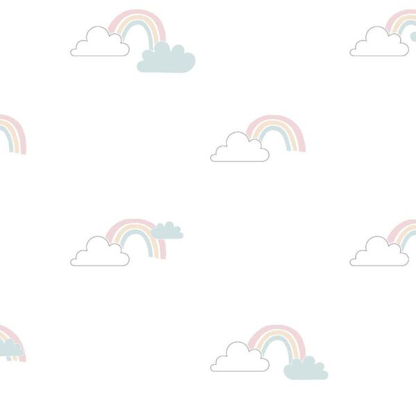 Noordwand Tapete Mondo baby Clouds Wei&szlig;, Blau und Rosa