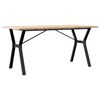 vidaXL Esstisch Y-Gestell 160x80x75,5 cm Massivholz Kiefer & Stahl