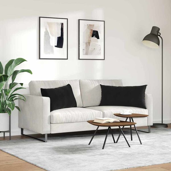 vidaXL Sofakissen 2 St&uuml;ck Schwarz 80 x 40 cm Cordstoff