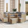 vidaXL Garten-Sofa-Set mit Kissen 9 pcs Beige und Hellgrau