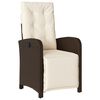 vidaXL 3-tlg. Bistro-Set mit Kissen Braun Poly Rattan