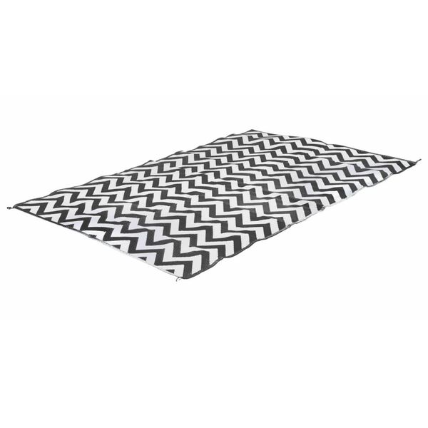 Bo-Camp Outdoor-Teppich Chill mat Wave 2x1,8 m M Schwarz und Wei&szlig;