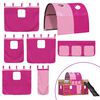 vidaXL Etagenbett mit Rutsche und Gardinen Rosa 90x200 cm
