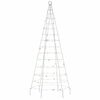 vidaXL LED-Weihnachtsbaum für Fahnenmast 200 LEDs Mehrfarbig 180 cm