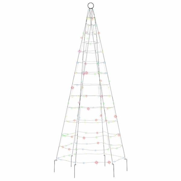 vidaXL LED-Weihnachtsbaum für Fahnenmast 200 LEDs Mehrfarbig 180 cm