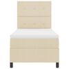vidaXL Boxspringbett mit Matratze mit Kopfteil Creme 90 x 200 cm Stoff