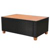 vidaXL 7-tlg. Garten-Lounge-Set mit Auflagen Poly Rattan Schwarz