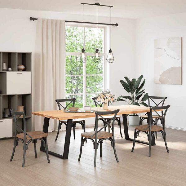 vidaXL Esstischbeine U-Form 2 Stk. Schwarz 100x(72-73) cm Stahl