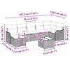 vidaXL Garten-Sofa-Set mit Kissen 8 pcs Schwarz Poly Rattan