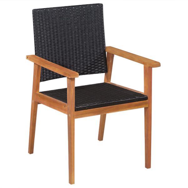 vidaXL 5-tlg. Garten-Essgruppe Poly Rattan Schwarz und Braun
