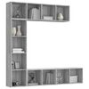 vidaXL 3-tlg. Bücherregal-/TV-Schrank-Set Grau Sonoma 180x30x180 cm