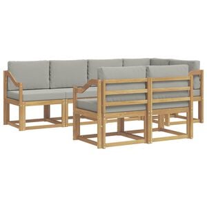 vidaXL Outdoor-Sofagarnitur 7 stk. Wei&szlig; und Hellgrau