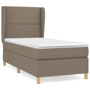 vidaXL Boxspringbett mit Matratze Taupe 90x200 cm Stoff