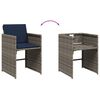 vidaXL 9-teiliges Garten-Ess-Set mit Kissen, grau, Polyrattan