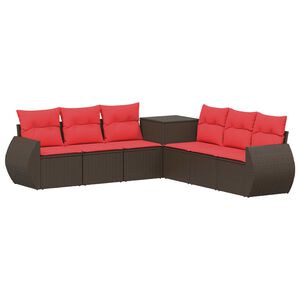 vidaXL Sofa Set 7 stk. Braun und Rot 243 x 243 x 85 cm